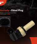 Side view of A-Premium engine coolant temperature sensor with brass body and two-pin plug.
