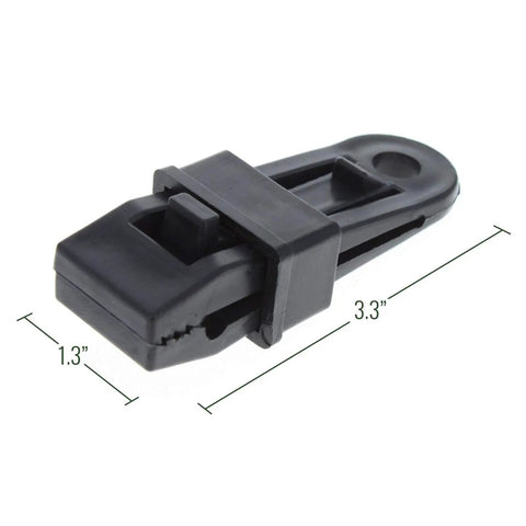 Secure Locking Tarp Clips For Awnings And Tents Adjustable Slide Lock Fits Multiple Thicknesses 3.25 By 1 Inch Heavy Duty ABS Plastic