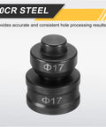 Hydraulic Hole Punch Die 17mm Round For CH60 Electric Punching Machine 40Cr Steel Upper And Lower Dies Kit, black finish, Φ17, close-up