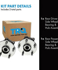 Rear Driver And Passenger Wheel Bearing Hub Assembly Set 2 Piece Direct Fit For 2015 To 2021 Subaru Legacy Outback Forester WRX STI Ascent Durable OEM Grade Replacement Kit with packaging box