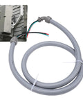 Pre Wired AC Whip Kit With Three Quarter Inch Flexible Liquid Tight Conduit Six Feet Long 8 AWG Copper Wire Three Conductor in use with outdoor unit.