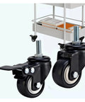4 Pack Heavy Duty Wheel Casters for Office Chairs and Furniture, Locking Swivel Casters in Black with Brake, attached to cart