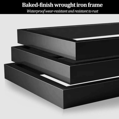 Close-up of baked-finish wrought iron frame, showcasing durability and resistance features, highlighted for Heavy Duty Two Tier Pool Drying Rack With Swivel Casters For Easy Mobility.