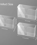 Dimensions of 3-Pack Clear Acrylic Lid Organizer For Inside Cabinet Storage Self-Adhesive Lid Holder With No-Fuss Install And Modular Design
