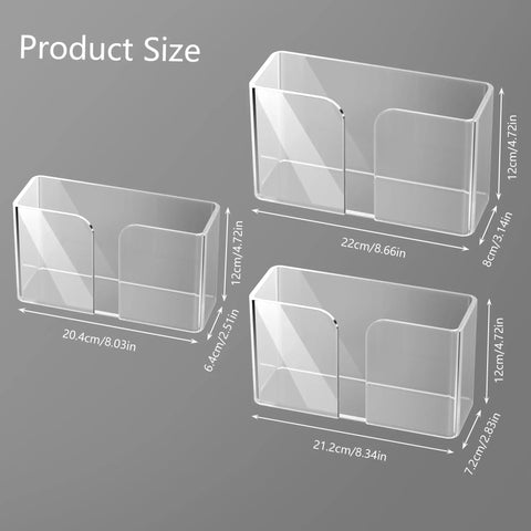Dimensions of 3-Pack Clear Acrylic Lid Organizer For Inside Cabinet Storage Self-Adhesive Lid Holder With No-Fuss Install And Modular Design