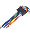 Solid 9-Piece Hex Key Set Crafted From Tough Chrome Vanadium Steel For Easy Bike Repair Furniture Assembly And Household Fixes That Get The Job Done Right, color coded