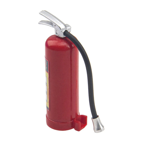 Side view of red Two Pack 1/10 Scale RC Fire Extinguishers With Stickers, Display Only Decorative Accessories For Traxxas TRX4
