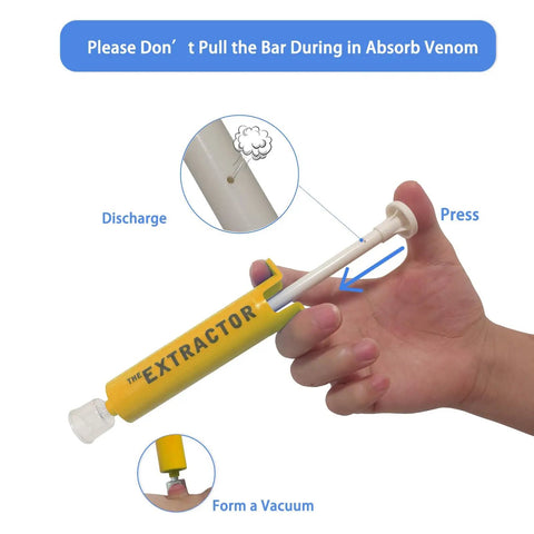 Beefed Up Snake Bite Kit With Venom Extractor Suction Pump For Humans And Pets, manual operation illustration