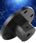 Beefy Metal D Shaped Motor Shaft Coupling For Robotics And Industrial Automation, 55mm OD, 6mm ID, heavy-duty black coupler