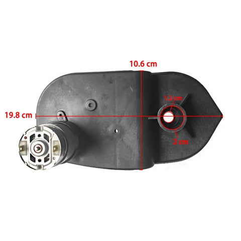 Top view of Dual Shaft High Torque Gear Motor For Kids Ride On Cars 12V 24V Upgrade Kit With Metal Gearbox Easy Install
