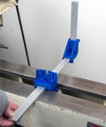 Kickass Adjustable Dust Collection Rig For Split Bed Wood Lathes With Tight Four Inch Hose Hookup And Three Way Flex Brackets setup on lathe.