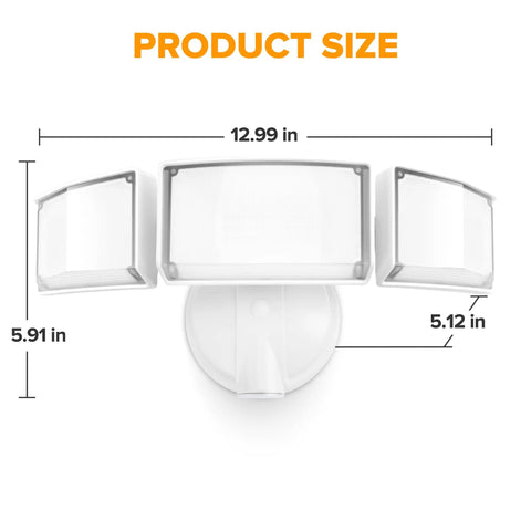 Heavy Duty 75W LED Outdoor Flood Light With Switch Control And Three Adjustable Heads Ditches Dim Bulbs For A Badass 8000 Lumen Glow 5000k Daylight On Garage Yard Or Patio IP65 Waterproof Build In White