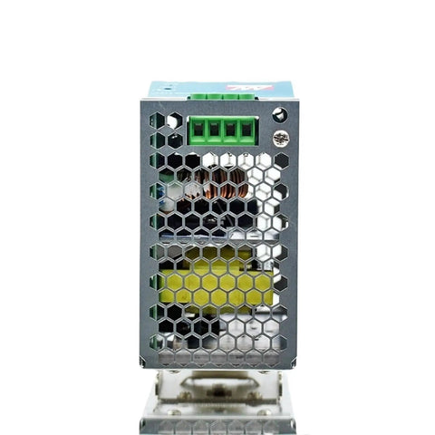 Rugged 12V And 24V DC Stabilized Track Switch DIN Rail Power Supply 75W 120W 150W 240W Transformer For Industrial Control And Automation And Systems Integration Ready With Wide Input Range And Quiet Operation For Reliable Process Control, front view