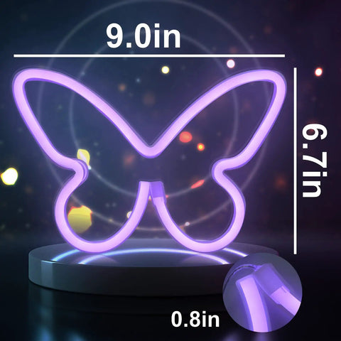 Three Piece Butterfly Neon Signs Set for Bedroom Decor Dope Battery Powered LED Neon Lights Wall Decor Cute for Rooms