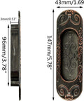 Two Pack 4.13 Inch European Recessed Flush Pull Handle Set In Stainless Steel With Antique Copper Finish front and side view