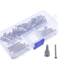 Heavy Duty Drywall Anchors And Self Drilling Screws Kit With Reinforced Support That Keeps Sheetrock From Cracking For Home Renovation And Shelf Mounting Includes 30 Zinc Anchor Sets For Fast Solid Installations. clear box with zinc drywall anchors and screws