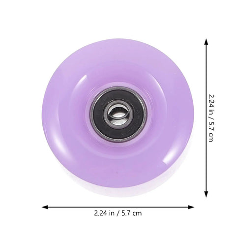 4 Pack Roller Skate Wheels With Bearings Semi Jelly Purple For Outdoor And Indoor Quad Skates Replacement Parts Durable PU And Metal