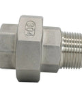 Close-up of Stainless Steel 304 BSPT Pipe Fittings Set Heavy Duty All In One 5 Piece Male To Female Threaded Union