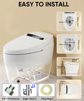 Premium Smart Toilet With Built In Bidet, tankless heated seat, dimensions, and installation details for modern bathrooms.
