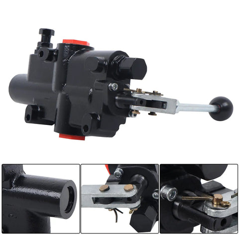 One Spool Hydraulic Controller 21 GPM 3625 PSI Valve with Half Inch NPT Ports for wood chippers, loaders, tractors, aluminum iron build