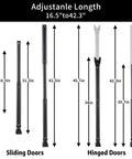 Two Pack 2 In 1 Door Security Bar And Sliding Patio Door Stopper Jammer adjustable lengths for sliding and hinged doors