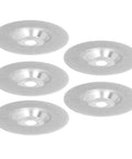 Ycauty 5 Pack Of 4 Inch Diamond Abrasive Discs For Premium Polishing And Deburring On Metal Wood Plastic With Tough Bowl Grinding Wheels That Last, showing five silver diamond discs.