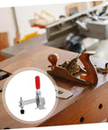Two Pack Welding Toggle Clamps For Jig Fixtures, Quick Release Fixed Location Clamps on a woodworking table with tools
