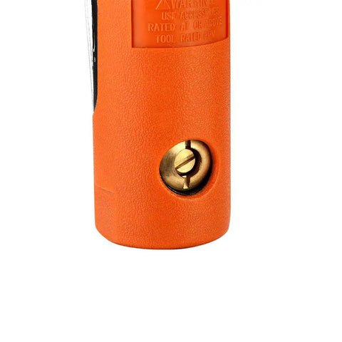 Mini Pneumatic Straight Die Grinder 25000 RPM Inline Air Tool close-up of the orange housing and adjustable airflow throttle valve.