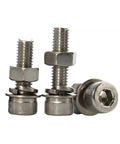 Beefy 304 Stainless Steel M6 Hex Socket Head Cap Screws And Nuts Kit 20 Sets Per Size Built For Indoor And Outdoor Use Tough Corrosion Resistant Fasteners, close-up