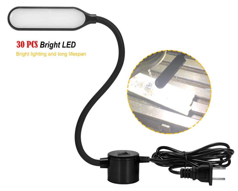 Amazing Power sewing machine LED lamp with flexible gooseneck and magnetic mount base for workbench