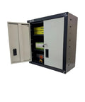Heavy Duty Steel Security Cabinet With 2 Adjustable Shelves Pre Drilled Holes And Mounting Hardware HMC Tubular Lock With 100 Combinations 66 Pound Frame Load 22 Pound Per Shelf Compact 12 Inch Depth visible contents