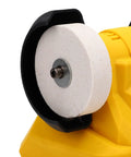 Compact Cordless Bench Grinder With 5500Rpm Motor, Compatible With Dewalt Batteries, showing polishing wheel detail.