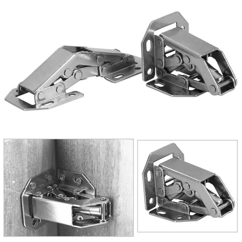Hidden Cabinet Hinges 10 Piece Frog Style Non Mortise 90 Degree Spring Hinges For Cupboard Wardrobe Doors Soft Close Easy Install