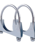 Heavy Duty Exhaust U Clamps Saddle Style for 3 Inch Exhaust Pipe Fit 3 Inch Outer Diameter Pack of 2 Stainless Steel with Zinc Plating