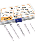100 Piece 304 Stainless Steel Cotter Pin Clip Fastener Assortment Kit For Automotive Mechanics And Small Engine Repair Six Size Set M1.5x25 M2.5x25 M2.5x40 M3.2x30 M3.2x40 M4x60 Corrosion Resistant Anti Rust For Cars Trucks Power Equipment Garage Tools