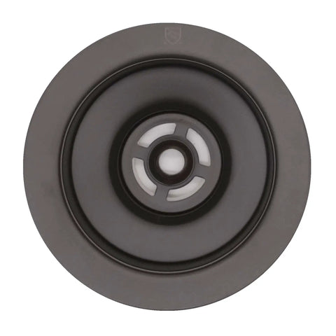 Top view of Combo Pack 3-1/2 Inch Wing Nut Twist Style Kitchen Sink Basket Strainer with EZ Mount Waste Disposal Drain Flange, oil rubbed bronze