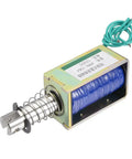 12V DC 60N Pull Type Open Frame Solenoid Electromagnet, 10mm Stroke, Compact Linear Actuator for DIY Projects and Automation, Low Power Consumption, Spring Return, Durable Magnetic Pull for Precise Actuation, open-frame solenoid with spring