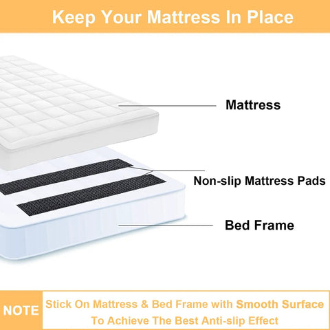 Illustration of Non Slip Mattress Pad With Self Adhesive Hook And Loop Tape For Mattress Couch Rugs And Furniture Anti Slip Grip