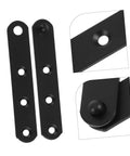 4-piece set of black hidden door hinges with long mounting plates, multiple screw holes, and pivot pins for interior or exterior doors.