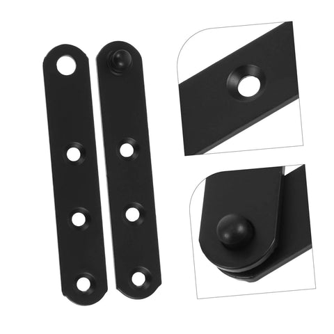 4-piece set of black hidden door hinges with long mounting plates, multiple screw holes, and pivot pins for interior or exterior doors.