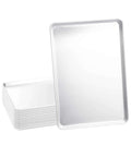 Stack of 12 Full Size 18 By 26 Inch Aluminum Sheet Pan For Commercial Bakery, 19 Gauge Heavy Duty Cake Pans With Wire Reinforced Beaded Rim