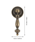 Vintage Cabinet Knobs With Sturdy Heavy Duty Drawer Pulls For Dressers And Interior Doors Hella Durable Hardware For An Instant Room Glow Up Easy Mount Two Pack measuring 2.59 inches.