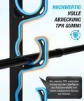 Close-up of Heavy Duty Fishing Rod Holder 2 Pack for Garage Storage Ceiling Or Wall Mount Rod Rack with blue TPR coating.