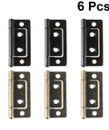 Six Pack Thickened Flat Door Hinges With Silent Operation Heavy Duty Loose Leaf Sub Door Hinges in black and bronze