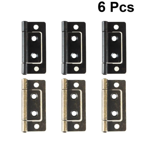 Six Pack Thickened Flat Door Hinges With Silent Operation Heavy Duty Loose Leaf Sub Door Hinges in black and bronze