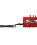 Front view of UCA222 USB Audio Interface with ultra low latency, 2 in 2 out, digital output, plug and play for PC Mac.