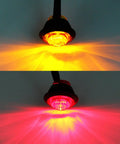 Round Three Quarter Inch LED Clearance Light Go To Universal 12V with Red and Amber Lighting