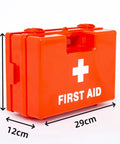 Heavy Duty Wall Mounted First Aid Kit Boss Grade for Worksites and Offices, ABS case with dimensions 29cm x 20cm x 12cm.