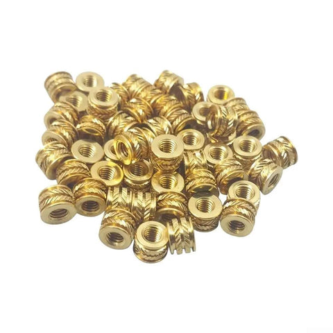 Industrial Grade 6-32 Brass Heat Set Inserts Optimized For Thermoplastic Bonding And 3D Printer Frames, pack of 50 knurled inserts.