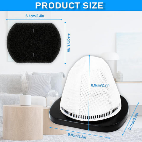 Product size dimensions of 2030 Vacuum Filter Pack For 2030B 2030J 2030K 2030L 2030U 3346 And 3346W filters shown